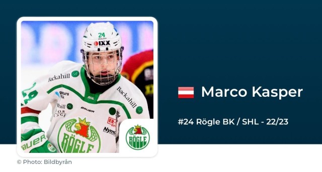 2022 NHL DRAFT: AUSTRIA - Marco Kasper, C, Rogle BK (Sweden